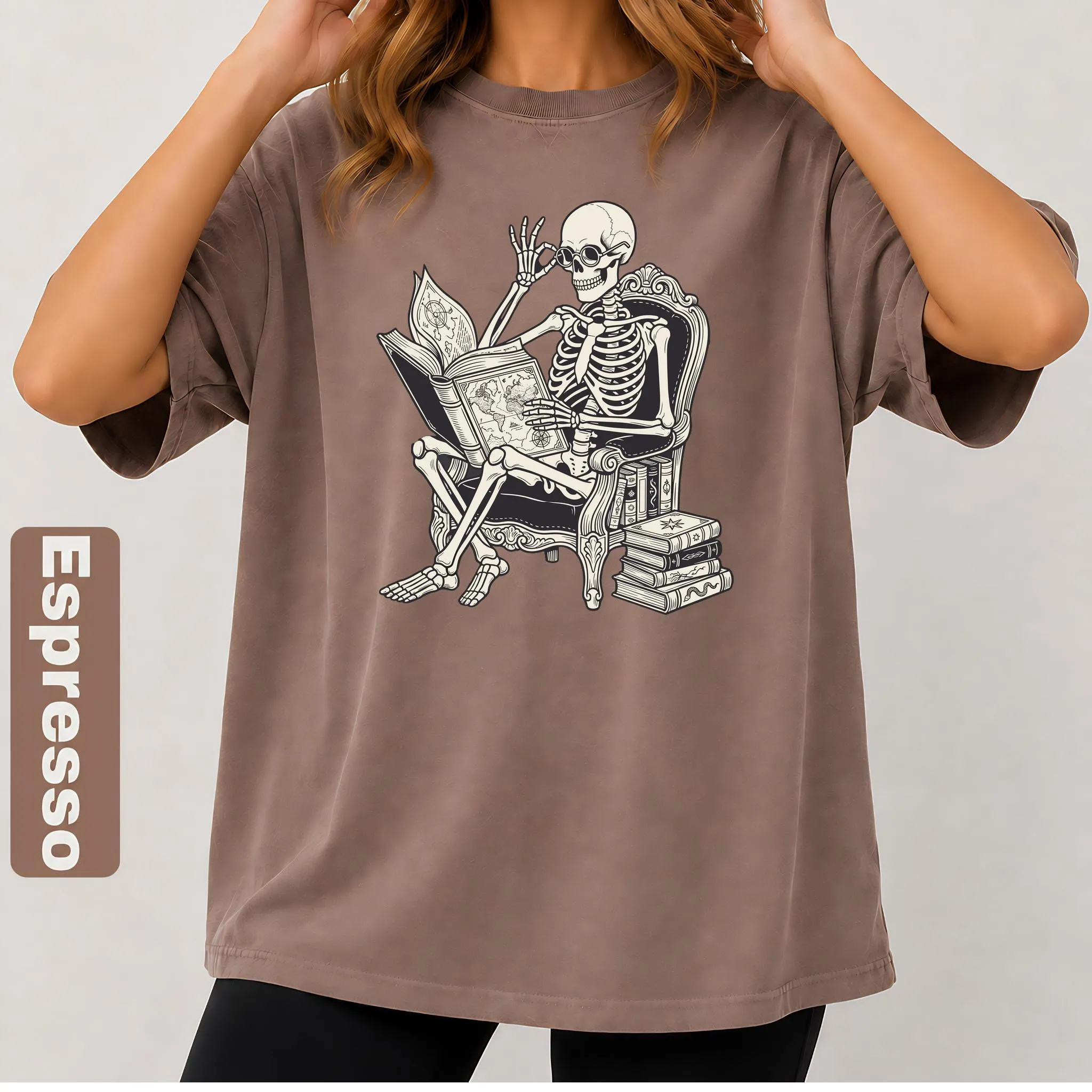 Reading Skeleton Shirt - Artvage Graphic Tee