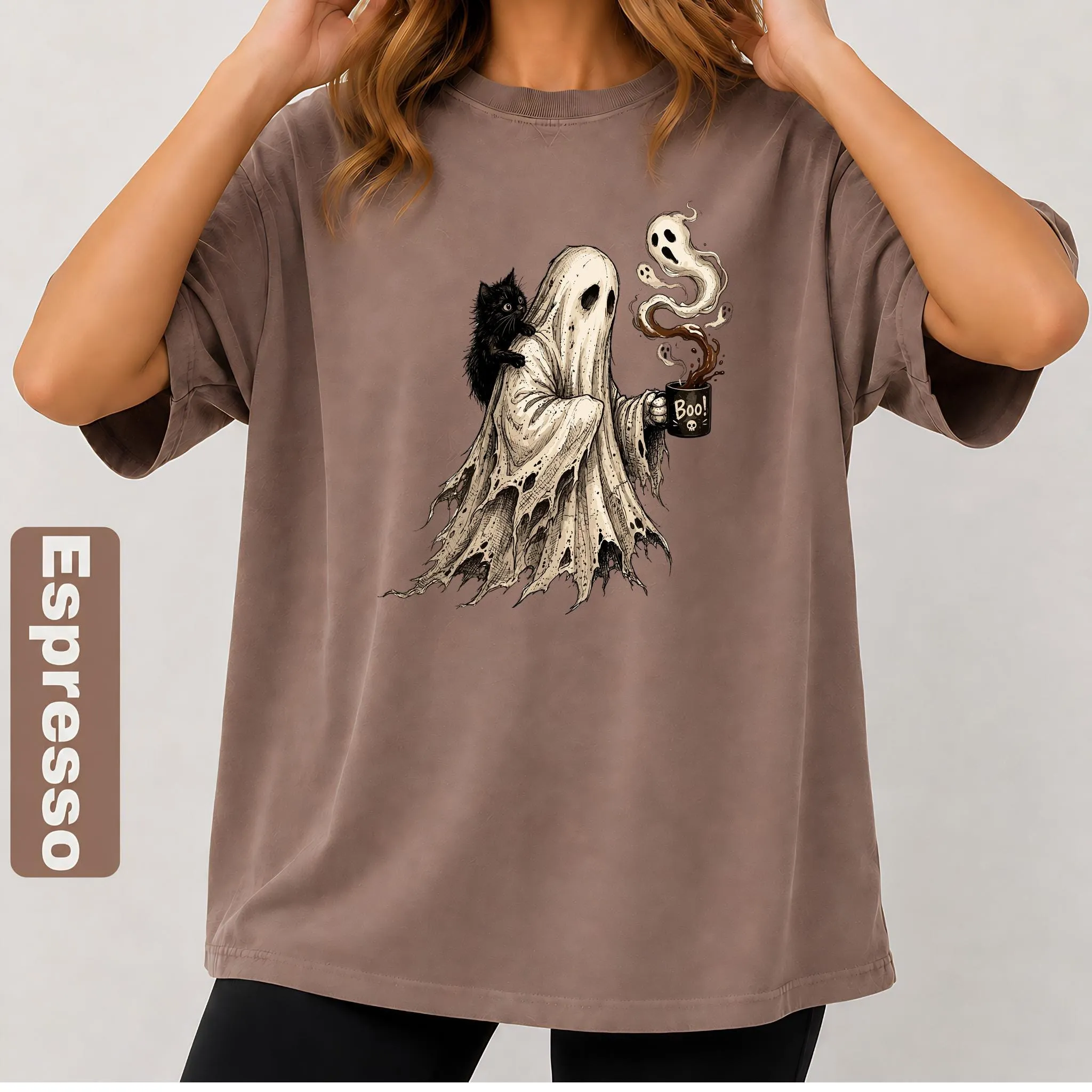 Vintage Ghost Coffee Shirt - Artvage Graphic Tee