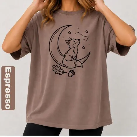Moonlit Fox Constellation Tee - Artvage Graphic Tee