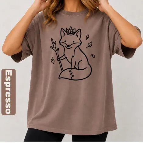 Fox and Leaves Graphic Tee - Artvage Graphic Tee