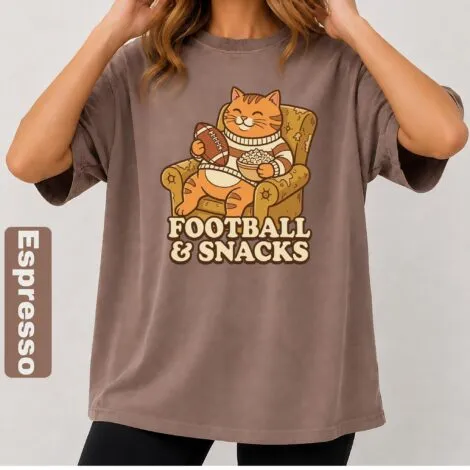 Cat Football Snacks Shirt - Artvage Graphic Tee