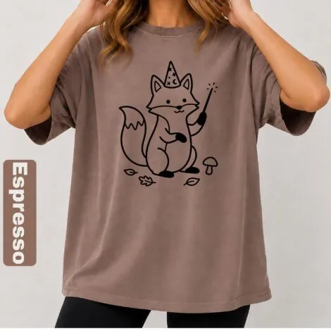 Fox in Wizard Hat with Wand - Artvage Graphic Tee