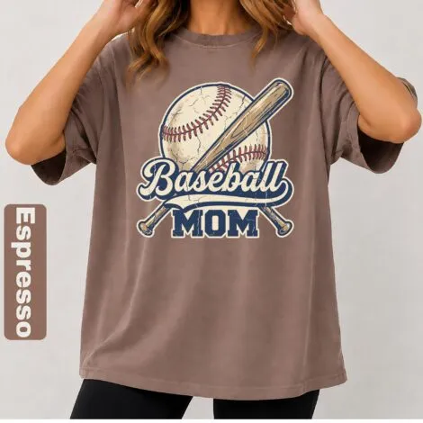 Vintage Baseball Mom Graphic Shirt - Artvage Graphic Tee
