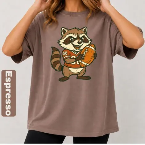 Raccoon Football Graphic Shirt - Artvage Graphic Tee
